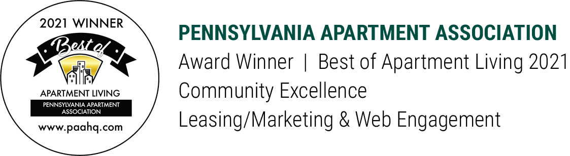Pennsylvania Apartment Association Award Winner Best in Apartment Living